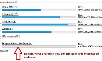 Externe harde schijf niet zichtbaar