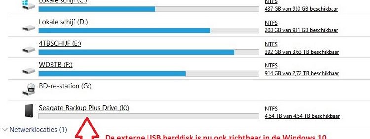 Externe harde schijf niet zichtbaar