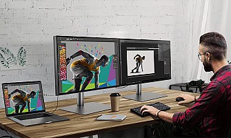 Thuiswerken met 2 beeldschermen