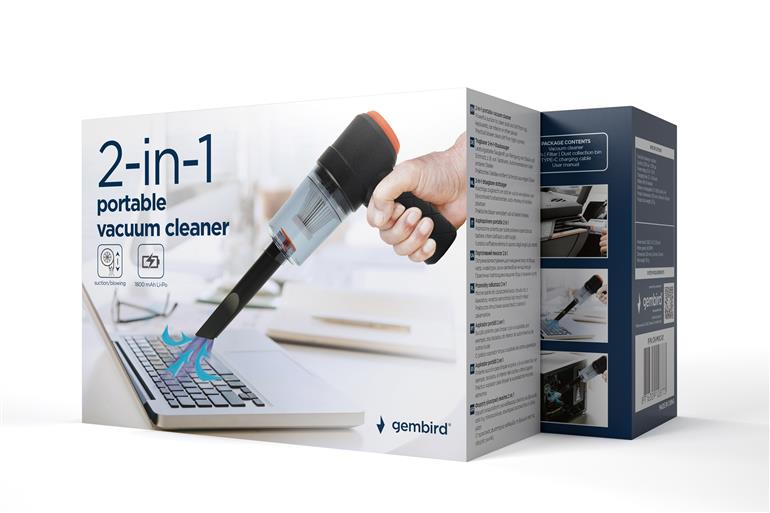 Schoonmaakset Gembird 2-in-1 draagbare stofzuiger